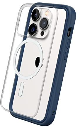 RhinoShield Modulares Case kompatibel mit MagSafe für [iPhone 14 Pro] | Mod NX - Überragender Magnet, Individuell anpassbare, strapazierfähige Schutzhülle 3.5M / 11ft Fallschutz - Marineblau