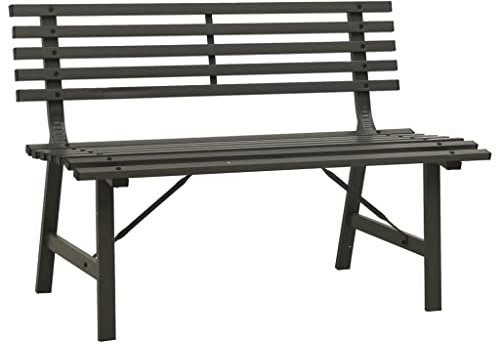 vidaXL Garden Bench | Black | Powder-coated steel | Large | Durable