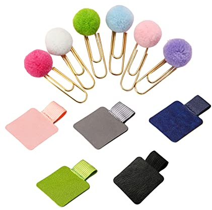 5 Stück Stiftschlaufe Selbstklebend, mit 6 Büroklammern,Elastischer Stifthalter aus Leder, Stiftschlaufe Pen Holder mit Elastische Schlaufe Selbstklebend Stiftschlaufe für Notebook, Planer, Kalender