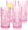 BELLAFORTE Shatterproof Tritan Plastic Drinking Glasses, Set of 4, 18oz - Myrtle Beach Tall Tumbler, Unbreakable Plastic Glasses for Parties, Gifting, New Year - BPA Free - Dishwasher Safe - Pink