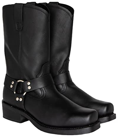 Stivali da Cowboy da Uomo Testa Quadrata Ricamo Stivali Western Altezza Polpaccio Vintage Dimensioni Stivali Taglia 39-46 (40,Nero)