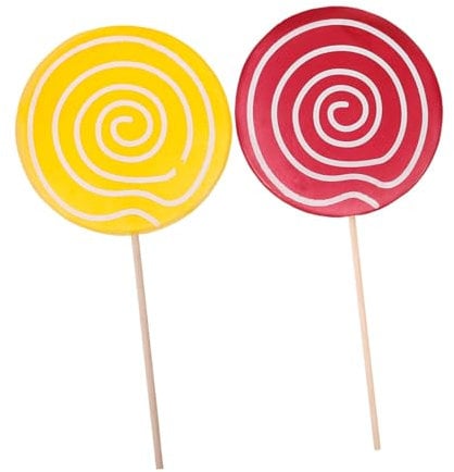 Gogogmee 4 Stück Große Lutscher Simulation Süßigkeiten Ornamente Regenbogenlutscher Wirbeln Tee Rosa Lutscher Partydekorationen Lutscher Süßigkeiten Requisiten Kind Bambus Mini Süssigkeit