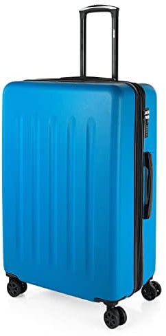 SKPAT - Valigia 23Kg da stiva capiente Valigia rigida XL con ruote silenziose Valigia espandibile Trolley Grande Rigido leggero ideale per viaggi lunghi con Lucchetto a combinazione, Blu elettrico