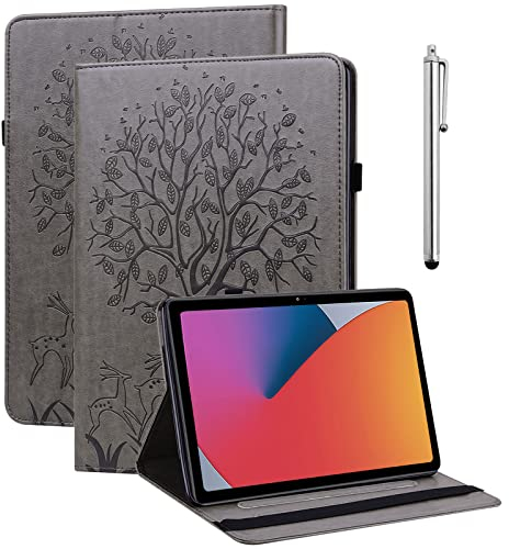 BOLELAW Hülle für iPad Air 3 2019 10.5 Zoll/iPad Pro 10.5 2017 / iPad 10,2 2020/2019 mit Stift und Stifthalter, Kartenschlitz Standfunktion Flip Fashion Schutzhülle, Gray