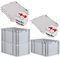 PROREGAL SuperSparSet 3x Eurobox NextGen Economy mit Scharnierdeckel & roten Verschlüssen | Griffe geschlossen | HxBxT 32x40x60cm | 65 Liter | Eurobehälter Transportbox Transportbehälter