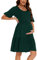 Smallshow Femme Robe Grossesse Manches Courtes Robe de Maternité Deep Green M