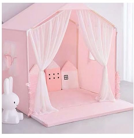 Yurosiay Zelt Haustier Niedliche Prinzessinnen-Stil Haustier Haus Abnehmbar Waschbar Hundehütte Katzenhütte Faltbare Tragbar Haustierbett Höhle Groß Stoff Haustierhaus Indoor 52×46×62cm L Rosa