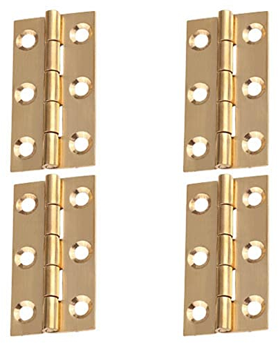 Peowuieu 4 StüCk Massives Messing HüFt Scharnier 5,1 Cm Geeignet für Schrank TüRen, Stamm Runde Ecke Zapfen Messing Scharniere mit Schrauben