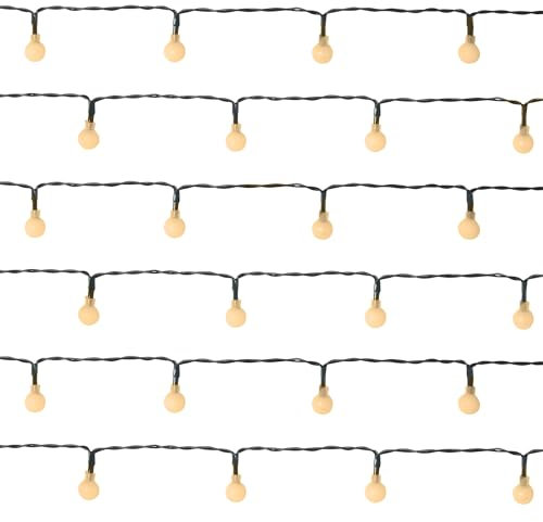 Bravich Battery Operated Fairy Lights - 100 LED Berry Bulb, Waterproof Globe String Lights, Indoor/Outdoor Use. Battery Powered for Christmas Decorations & Bedroom Decor - Warm White