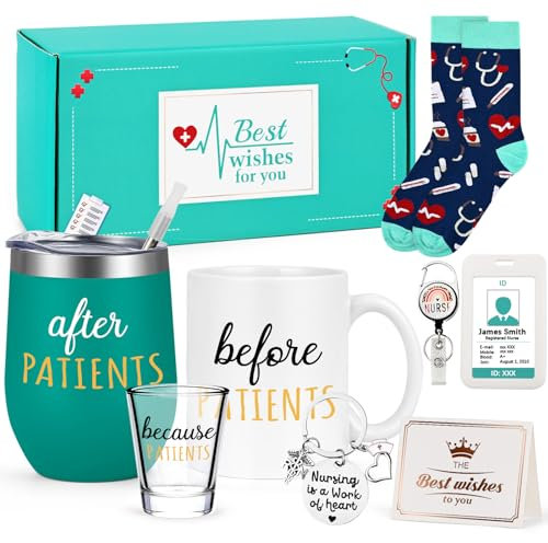 Gtmileo Before Patients After Patients Set para enfermera, médico, dentista, médico, higienista, asistente médico RN, mujeres y hombres, regalos de enfermera, taza de café de 11 onzas, vaso de vino de