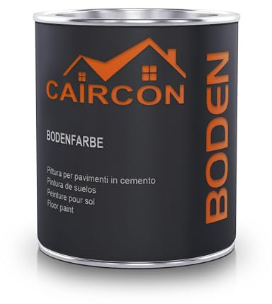 CAIRCON Bodenfarbe Betonfarbe Fußbodenfarbe Bodenbeschichtung Steinfarbe Betongrau - 750ml