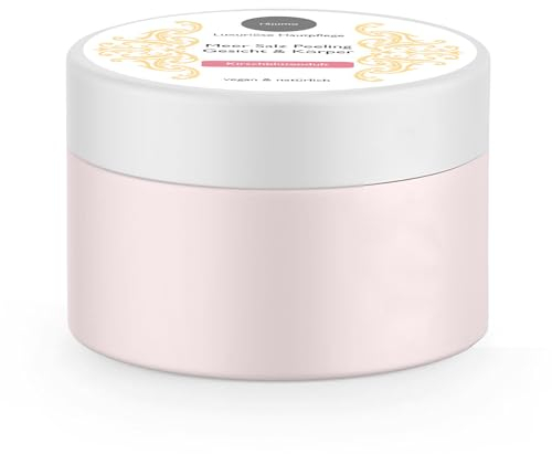 réju.mo Peeling Salzpeeling für Gesicht und Körper, Sauna Salzpeeling, für eine sanfte und geschmeidige Haut, Anti-Akne, zum Pflegen und Reinigen der Haut (Rosa), Kirschblüte