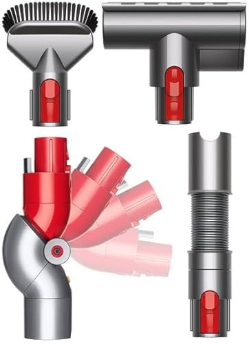 Dyson Original 971533-01 - Kit de limpieza de animales Dyson V7 a V15 (4 accesorios: cepillo mini turbo motorizado para todos los pelos, extensión, codo reclinable adaptador de mueble bajo, cepillo)