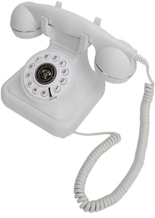 Garsent Libro degli Ospiti Audio con Registratore di Nozze, Telefoni Antichi con Funzione di Registrazione, Tastiera retrò, Messaggi Audio con capacità 8G, Registrazione Telefonica (White)