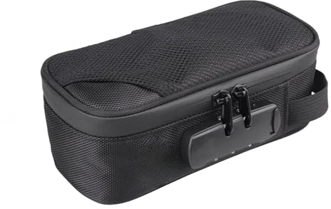 Smell Proof Bag with Combination Lock, Activated Carbon Fabric Smell Proof Box Waterproof Travel Storage Case Rolling Tray Bundle Smell Proof Bag