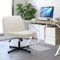COLAMY Wide Office Chair, Padded Armless Task Vanity Chair Swivel Home Office Desk Chair 115°Rocking Mid Back Ergonomic Computer Chair for Home Working, Make Up, Gaming (Cross Base, Cream)