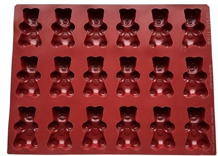 Maé - Moule Ourson XL 18 Alvéoles - Silicone Alimentaire Premium Anti-Adhérent - Souple, Démoulage Facile et Net - Résistant Températures -45°C / +280°C - 52 ml