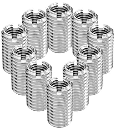 10 Stück Edelstahl Gewindeeinsatz M6 auf M8 x 15mm,Reduziermutter Gewindehülse,Selbstschneidende Gewindeeinsatzschraube Reparaturzubehör,Gewindereparatursatz Gewindeadapter Set für Maschinen,Automobil
