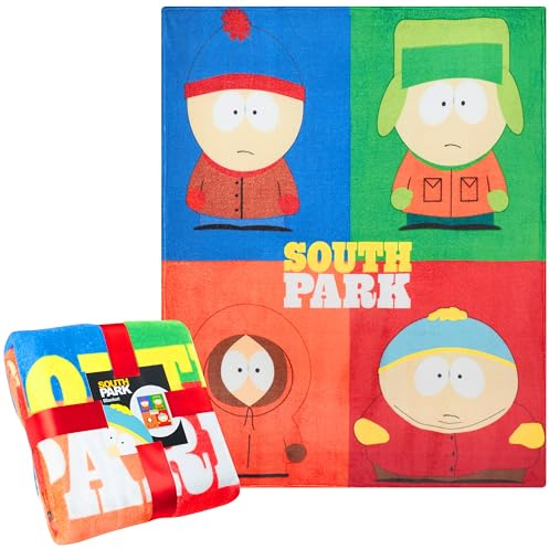 South Park Kuscheldecke Flauschig Weiche Decke für Sofa oder Zimmer Deko mit Stan Eric Cartman Kyle und Kenny Geschenke für Männer und Teenager (Mehrfarbig)