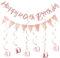 ALEGRE Deko 40 Geburtstag Frau,Girlande 40 Geburtstag Deko Spirale Set,Luftschlangen 40 Geburtstage Frauen Deko,Banner 40. Geburtstage, Spiralen Geburtstagsdeko 40 Jahre,40er Geburtstags Deko Roségold