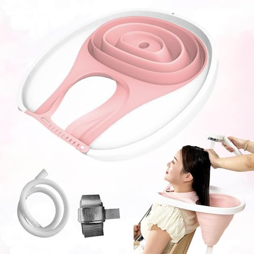 Faltbares Haarwaschbecken, Tragbares Shampoo-Becken Haarwaschbecken, mobiles Shampoo-Waschbecken mit Ablaufschlauch für Behinderte Schwangere Ältere Haarwäsche im Bett
