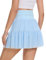 Berylove Damen Rock Mit Hose Plissee Kurz Blau Röcke Faltenrock mit Tunnelzug Blp6010 Lightblue S