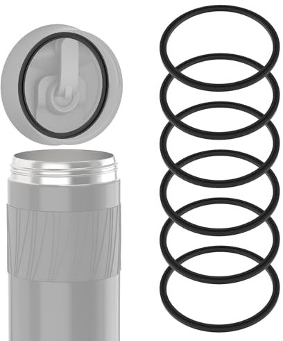 Linkidea 6 Pack Water Bottle Gasket Replacement Compatible with Contigo Byron Snapseal Travel Mug 16oz/20oz, Silicone O Ring Leak Proof Rubber Seal with Tweezer for Bottle Lid, Black