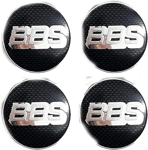 lvjiena 4 stück Auto Radnabenkappen für BBS 56mm, Wasserdicht Verschleißfest Radnabe Abdeckung mit Logo Nabenkappen Reifen Felgen Aufkleber