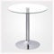 GYDUHYE Moderner runder 2-4-Sitzer-Frühstücks-Bistrotisch, Chromsockel, runde Glasplatte, WC-Tisch, Glas, Küche, Esstisch, 60/70/80 cm (Größe: 70 cm, Farbe: transparent) (Größe: 80 cm, Farbe: Weiß)
