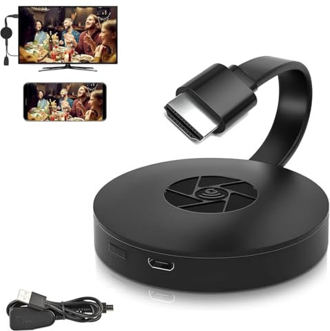 Wireless HDMI Dongle Adattatore, WiFi Display Dongle 4K 1080P HD Wireless, HDMI Adattatore mirroring schermo per i-OS/Android/i-Phone/Windows/Mac, Compatibile con Airplay/Miracast/DLNA/TV/Proiettore