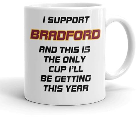 VIROSA Funny Football Mug – “This is the Only Cup I’ll Be Getting This Year” – Funny Gift for Bradford Fans, Dad, Brother or Friend – 11oz Ceramic Coffee Cup – Birthday, Xmas, Father’s Day