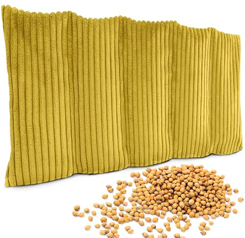 Amilian Körnerkissen 55x20 cm mit 100% Kirschkernen – Wärmekissen & Kältekissen für Mikrowelle, Backofen & Gefrierfach – ideal für Rücken, Schulter, Bauch & Nacken - Sonnentraum
