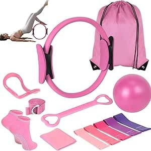UPYOLUSCC Pilates Set für Zuhause, Better Me Pilates Kit, Original Toning Pilates Ring, Pilates Ball und Bänder Set, Professional Pilates Zubehör für Anfänger & Profis