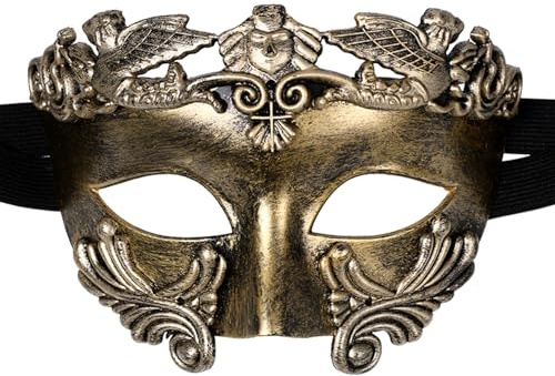 JewelryWe Venezianische Maske für Herren, Antike Griechische Römische Maskerade Maske Halbmaske Kostüm Accessoire für Halloween Karneval Fasching Maskenball Party Cosplay