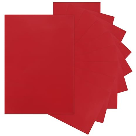 QUARKZMAN 10Stück Klebefolien Bundle 21cm x 30.5cm Selbstklebende Vinyl Matte Metallic Aufkleber Für Schneidemaschinen Partydekoration Autoaufkleber Dunkelrot
