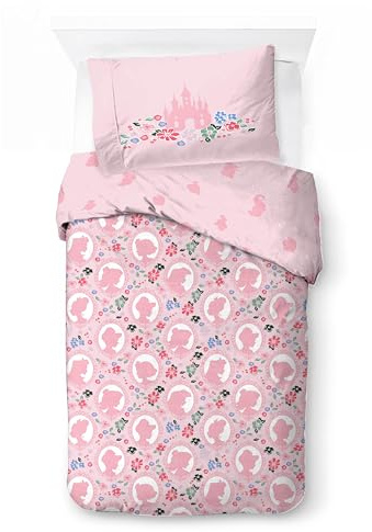 Jay Franco Kids Disney Princess Bettwäsche-Set – Superweiche Bettwäsche mit Kissenbezug, NUR BEZUG, Bettdecke Nicht enthalten, rosa, 2-teilig, Einzelbett