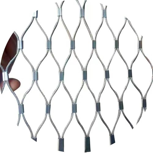 Seilnetz aus rostfreiem 10x10cm flexiblem Seil Geländer Netz gewebt WGHGCF(0.8x20m/2.6x65.6ft)