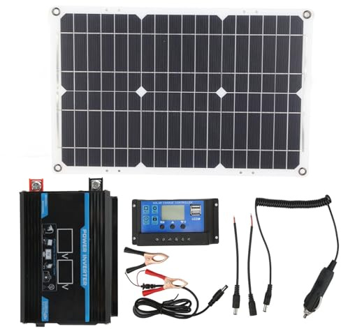 Mavaol Solar Inverter System Kit 300W Modified Sine Wave Inverter 18W 18V Solar Panel 30A 12V 24V Solar Controller Kit (12V to 220V)