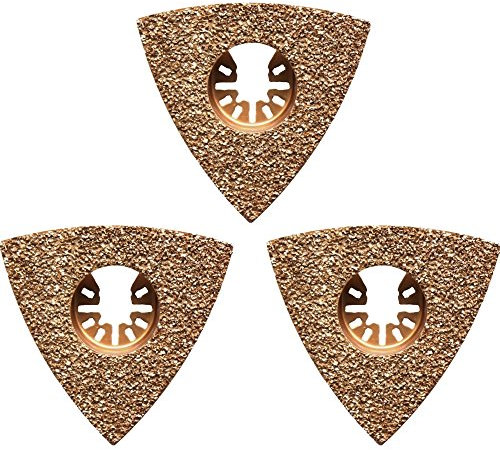 Zubehör 3er-Set Hartmetall HM Dreieck Raspel Schleifplatte für Bosch Fein Multimaster Karbidraspel