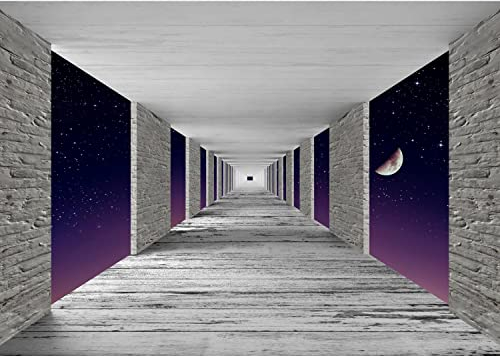 Runa Art Fototapete 3D Sternen Himmel 352 x 250 cm Vlies Tapeten XXL Moderne Wandtapete Wohnzimmer Schlafzimmer Violett Grau 9157011c