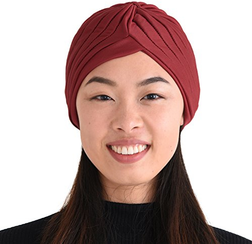 CHARM Twist Falten Kopf Wickeln Turban Mütze Wahrsager Hut Retro Vintage Rot