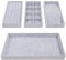Belle Vous Vassoio Porta Gioielli Donna in Velluto Grigio Impilabile (4pz)- Portagioie Donna da 35,3 x 24,2cm- Organizer Gioielli Porta Anelli, Porta Gioie, Porta Orecchini, Porta Bracciali Espositore