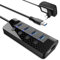 Atolla Hub USB Alimentado, con 4 Puertos USB 3.0 más Puertos dedicados a la Carga, con interruptores de Encendido/Apagado, Adaptador USB hub alimentación Externa Incluido