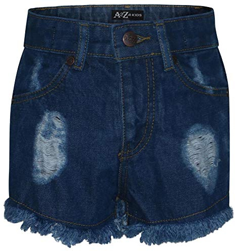 A2Z 4 Kids Girls Shorts Skinny Ripped Jeans Hot Pants Comfortable Denim Stretch Short Casual Half Pant Age 5-13 Years