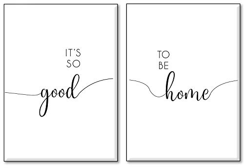 4Good Wandbilder Wohnzimmer als lustige Sprüche, Motivations Bilder fürs Büro oder die Küche, Bild mit Spruch als Schlafzimmer Poster ohne Rahmen (Good Home, A4)