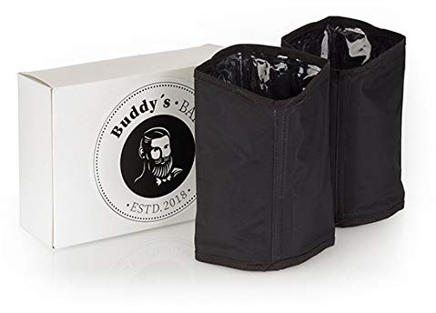 Buddy's Bar Cooling Cuff - Pack de 2 unidades, 9,5 x 9,5 x 18 cm, nailon, para botellas de hasta 9,5 cm de diámetro, repelente al agua, color negro