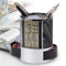 NAIXUE Multifunctional Steel Mesh Perpetual Calendar Pen Holder,Digital LCD Desk Alarm Clock & Mesh Rulers Pen Pencil Holder Time Temp CalendarSchool Supplies, Pen Holder