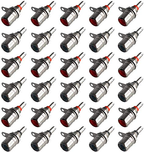 QitinDasen 30Pcs Premium Prises Femelle RCA, Adaptateur de Connecteur Jack Femelle RCA, Montage sur Panneau de Prise RCA, Connecteur de Prise de Montage sur Panneau de Châssis Phono RCA