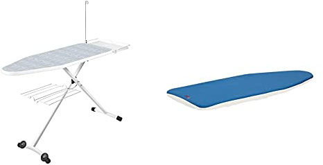 Polti FPAS0001 Convencional-Tabla de Planchar para centros de Planchado con Caldera, Blanco + Polti PAEU0202 Funda Universal para Tablas de Planchado