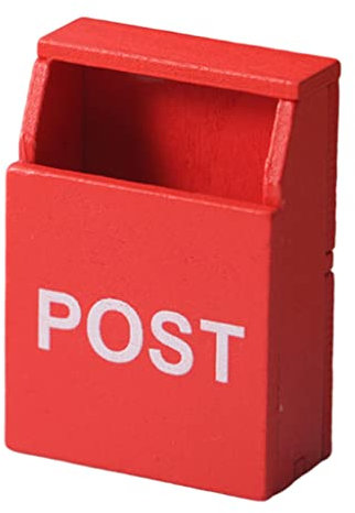 F Fityle Puppenhaus Miniatur Briefkasten 1:12 Puppenhaus Zubehör Holz Briefkasten Rot Mini Holz Briefkasten Geschenk für Kinder Mädchen Wichteltür Wichtel Zubehör 36×18mm, Rot